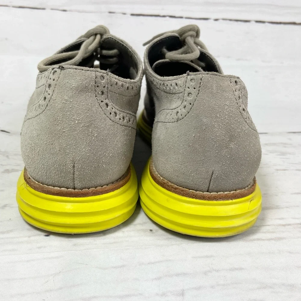 Cole Haan Lurnagrand‎ Shoes Men’s 9.5M Gray Wingtip Oxfords Suede